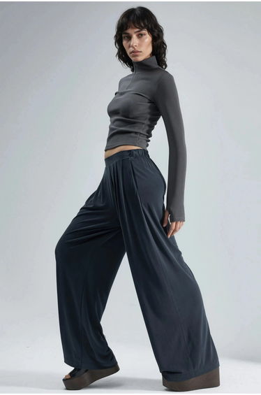 BUSEM Pleated Wide Leg Pants with Pockets