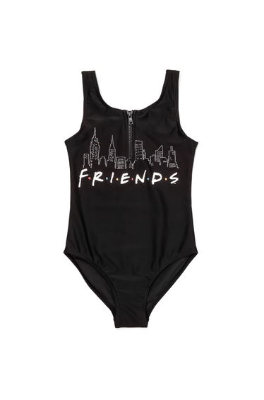 Friends Girls Sunsafe One Piece Swimsuit - Black