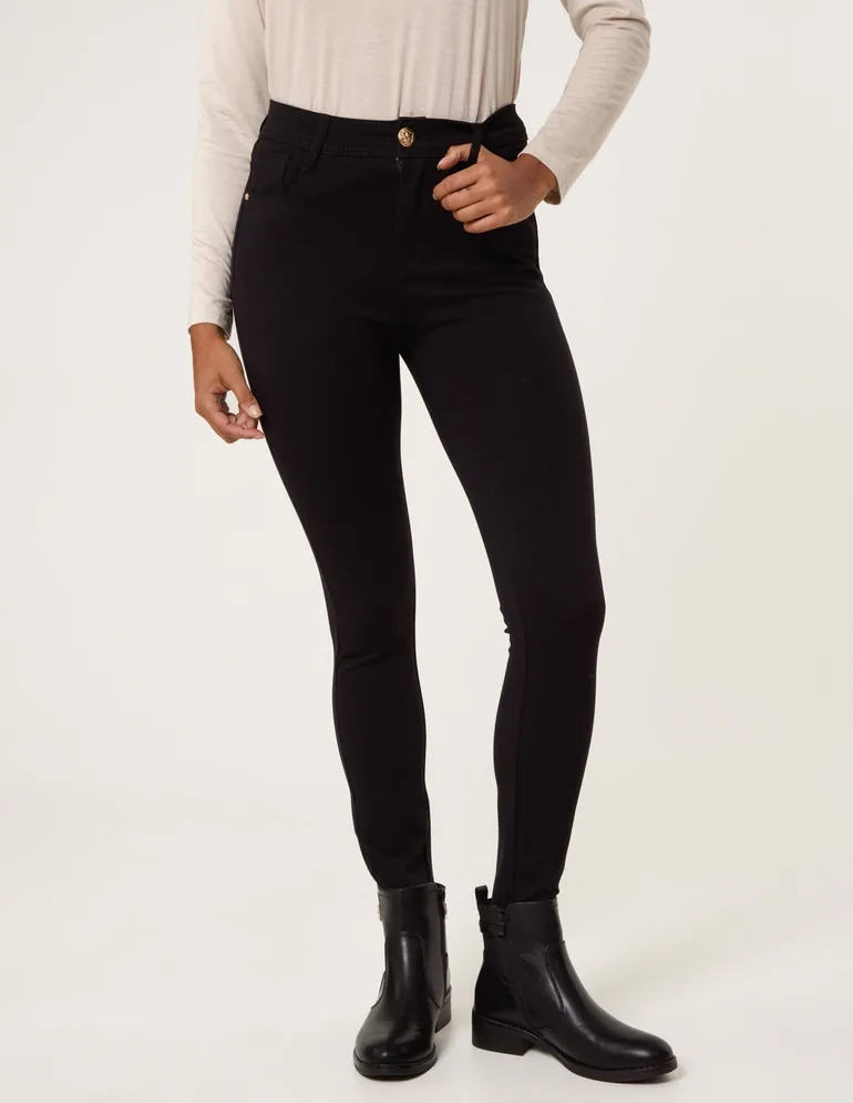 Button Stretch Jeans - 1