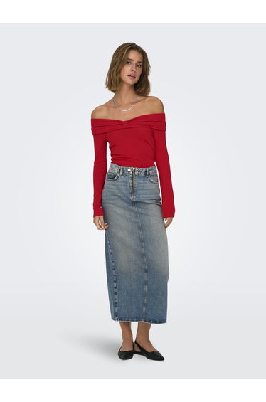 ONLFAYOLA L/S OFF SHOULDER BOW TOP JRS