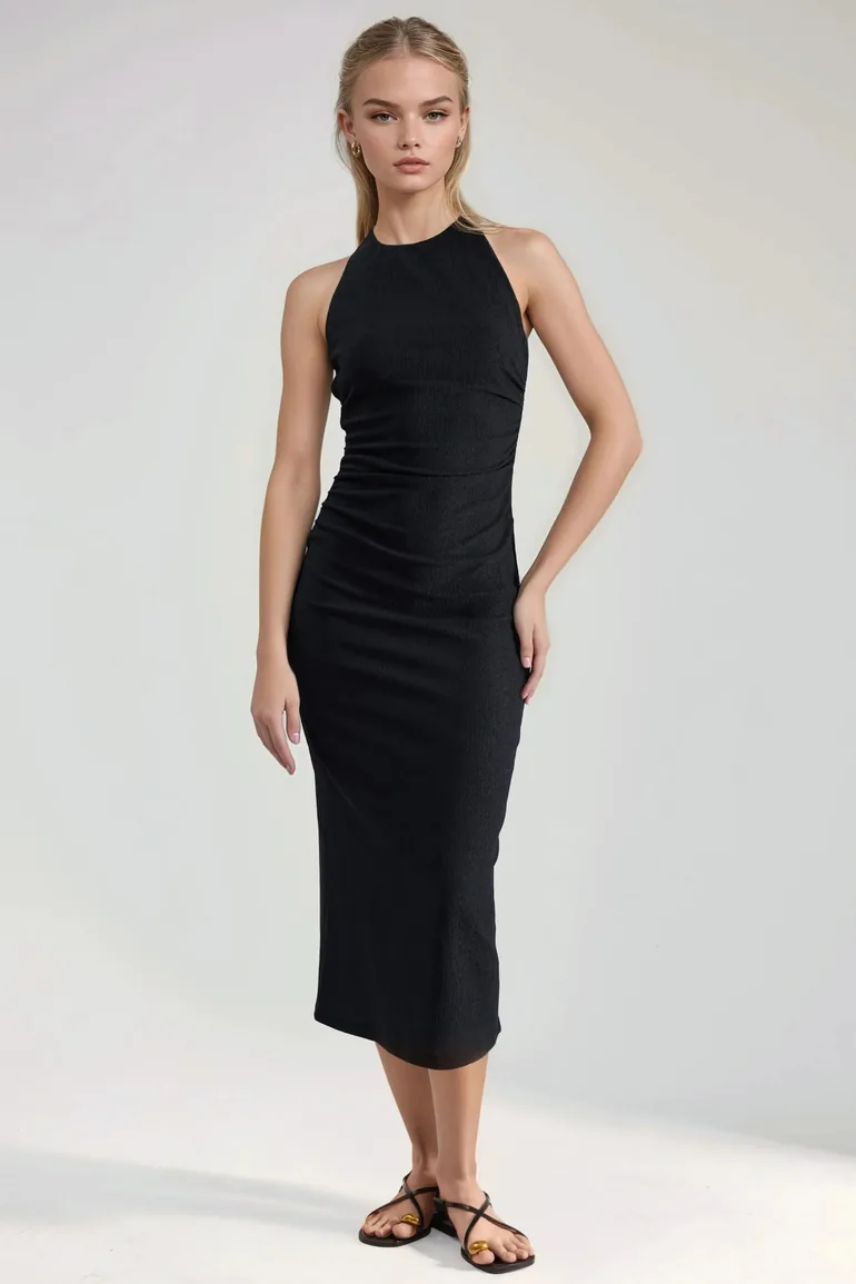 textured midi bodycon dress ASTR the Label | Textured Bodycon Midi Dress in Sky Blue