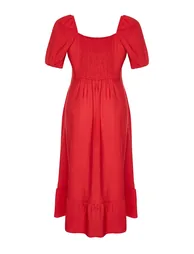 Trendyol Curve Plus Red A-Line Midaxi Dress - 7