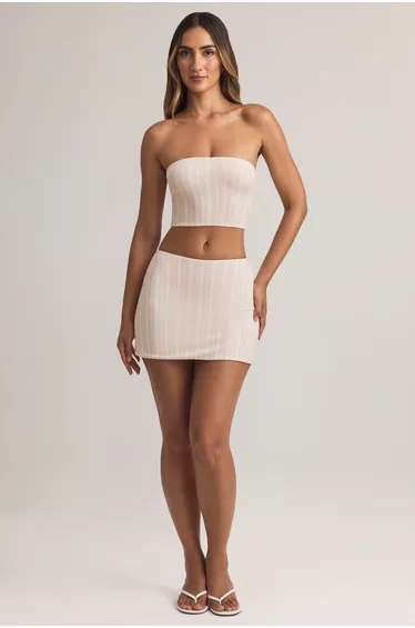Modal Mid-Rise A-Line Mini Skirt in Stripe Print