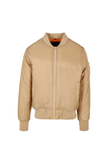 Mens Contrast Bomber Jacket - Union Beige