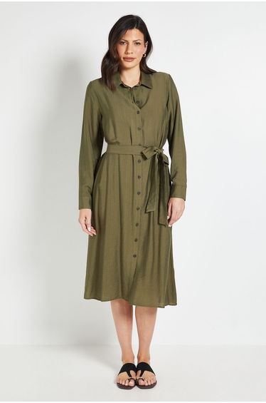 Collared Button Through Shirt Dress