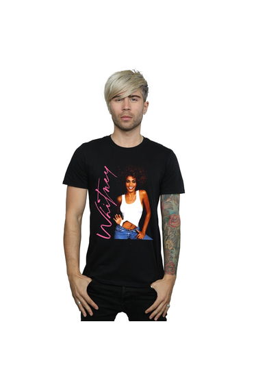 Whitney Houston Mens Whitney Smile T-Shirt - Black