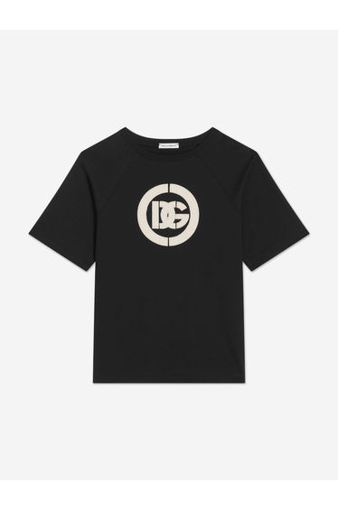 Dolce & Gabbana Boys Embroidered Logo T-Shirt in Black