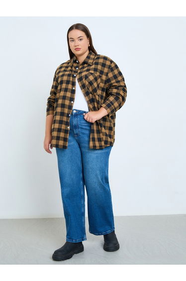 Plus Size Plaid Flannel Oversized Shirt