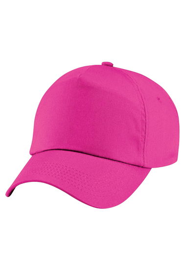 Beechfield Plain Unisex Junior Original 5 Panel Baseball Cap - Fuchsia
