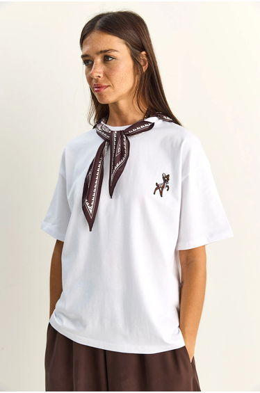 LUCCI Loose Fit Crew Neck Embroidered T-Shirt