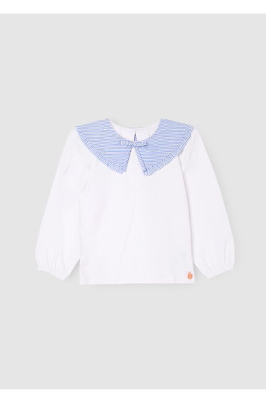 Betty Stripe Long Sleeve Top - White