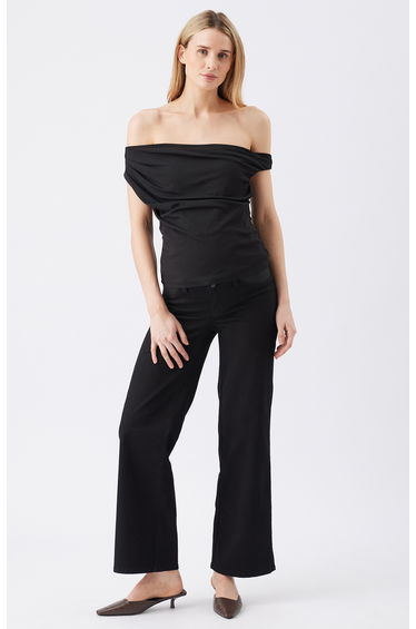 Kyle Wide Leg Maternity Jean (Black)