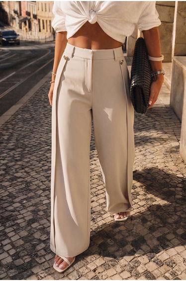 Metallic Ruched Wide Leg Pants