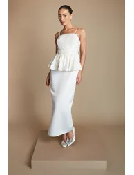 Sequin Top Pencil Skirt Wedding Dress - 3