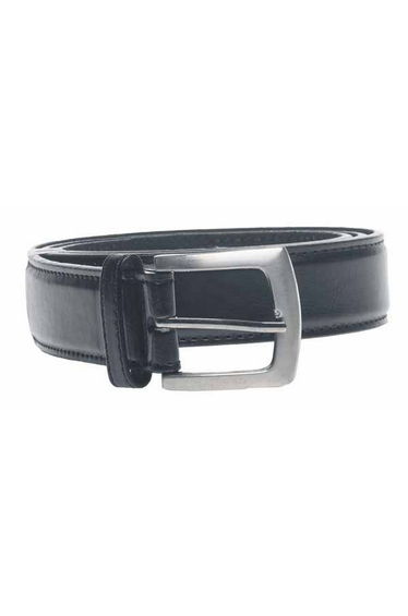 Duke Mens D555 Lewis Square Buckle Plain Belt - Black