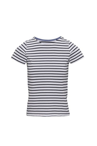 Asquith & Fox Womens/Ladies Mariniere Coastal Short Sleeve T-Shirt - White/Navy