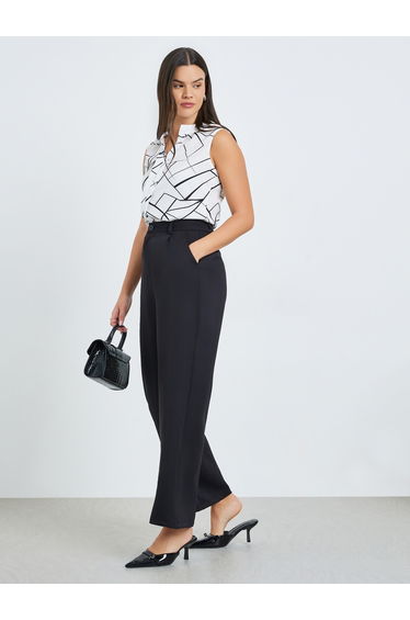 Black Solid Trousers