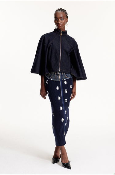 Elpidio Crystal Deconstruct Knit Maxi Skirt