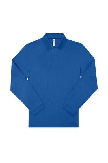B&C Mens My Long-Sleeved Polo Shirt - Royal Blue