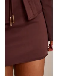 PLT Label Chocolate Tailored Micro Mini Skirt - 4
