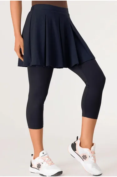 شورت بنمط تنورة تنس - كحلي