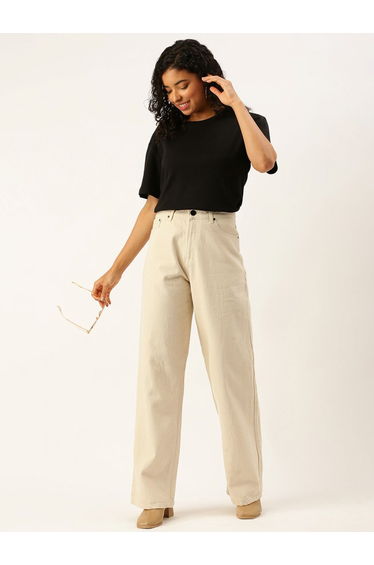 Women Mid Rise Relaxed Fit Cotton Jeans