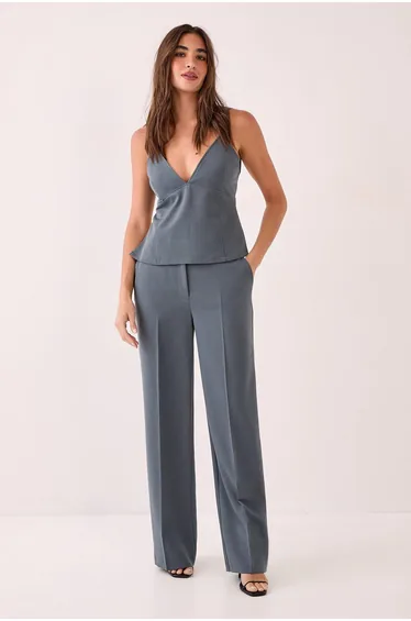 Tailored Seam Detail Tie Back Strappy Top