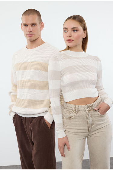 Sweater - Ecru - Slim fit