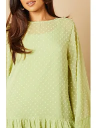 Petite Bell Sleeve Tiered Mini Dress - 3