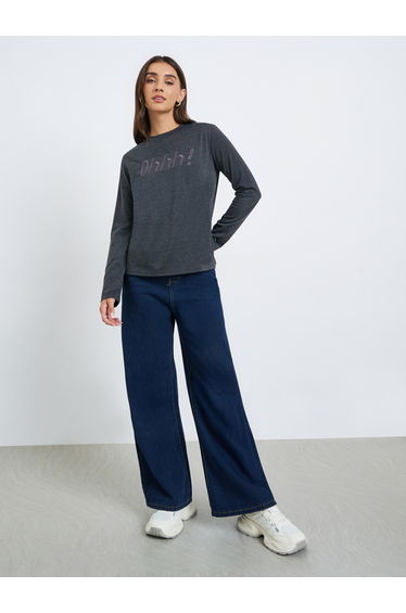 Women Embroidered Front Regular Fit T-Shirt