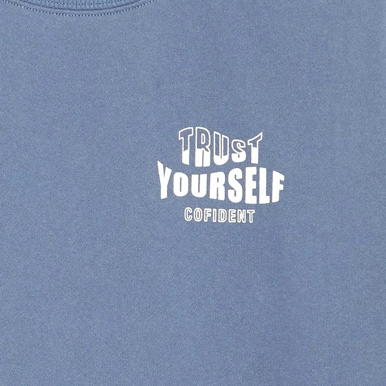 Printed long-sleeved sweatshirt BLUE - 3
