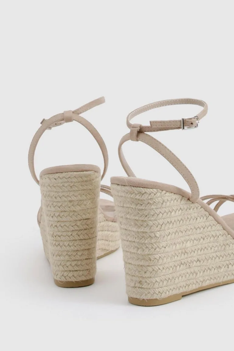 Wide Fit Crossover Strap Wedges - taupe - 2
