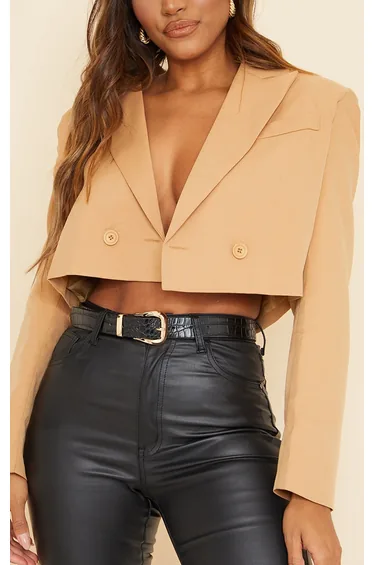 Black Croc Gold Buckle Waist Belt