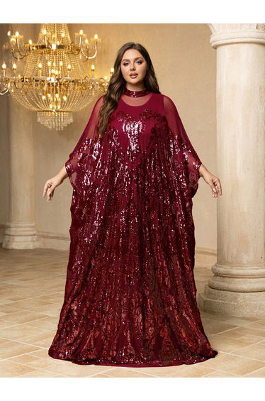 Plus Size Embellished Kaftan Dress with Maxi Dress Set