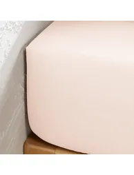 شرشف سرير بولي قطن سادة بحواف مطاطية بإرتفاع 25سم - 1