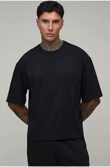 Tall Essential Oversized Boxy Fit T- Shirt - black