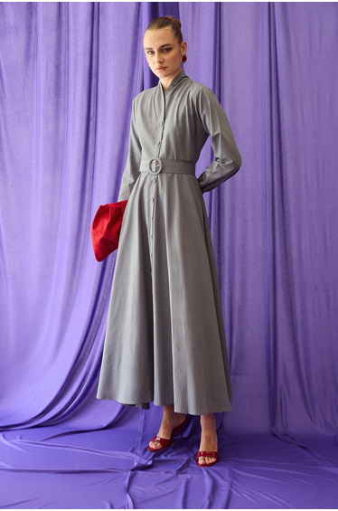 POPLIN DRESS WITH BUTTON DETAILS