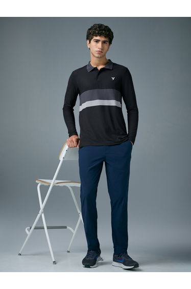 Men Slim Fit Contrast Panel Polo