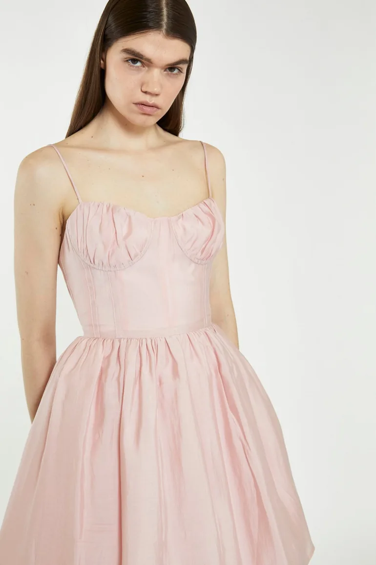 pink corset skater dress Bow Detail Corset Skater Dress Pink