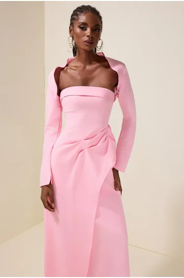 green emerald velvet dress Luxury Pink Saudi Arabic Lace Embroidery Evening Dress LA73373 Pink / 4
