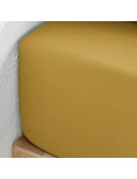 شرشف سرير قطن سادة بحواف مطاطية - 2