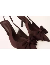 Bow Front Slingback Heels