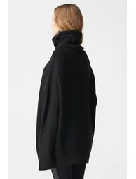 DILVIN Oversized Ribbed Turtleneck Sweater - 2