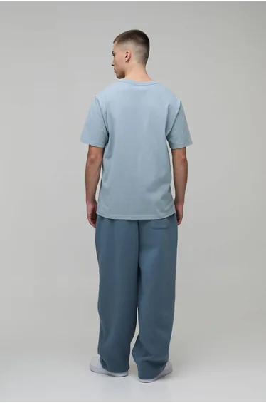 بنطلون رياضة بوهو مان كحلي بقصة عريضة