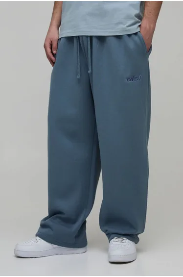 بنطلون رياضة بوهو مان كحلي بقصة عريضة