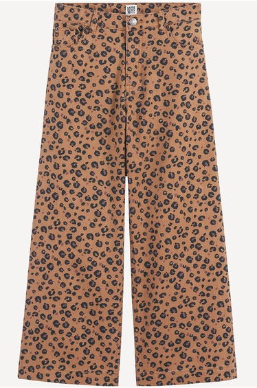 Wide Leg Jeans in Leopard Print