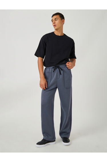 Panel Pocket Detail Oversized Open Hem Joggers