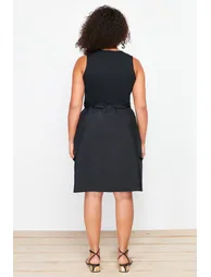 Trendyol Curve Plus Black Column Midi Dress - 1