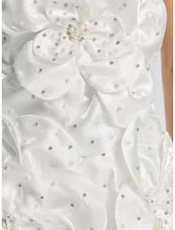 Ultharic Strapless Rhinestone Flower Mini Dress - 6
