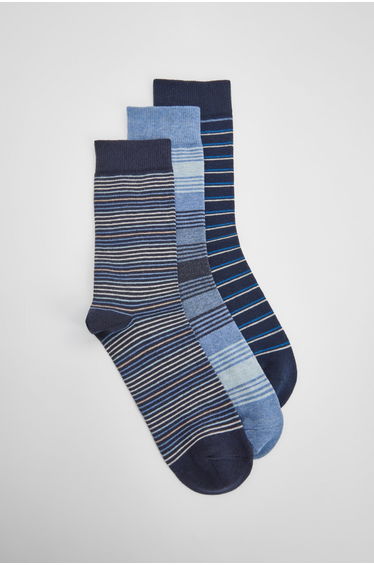 Multi 3 Pack Striped Socks